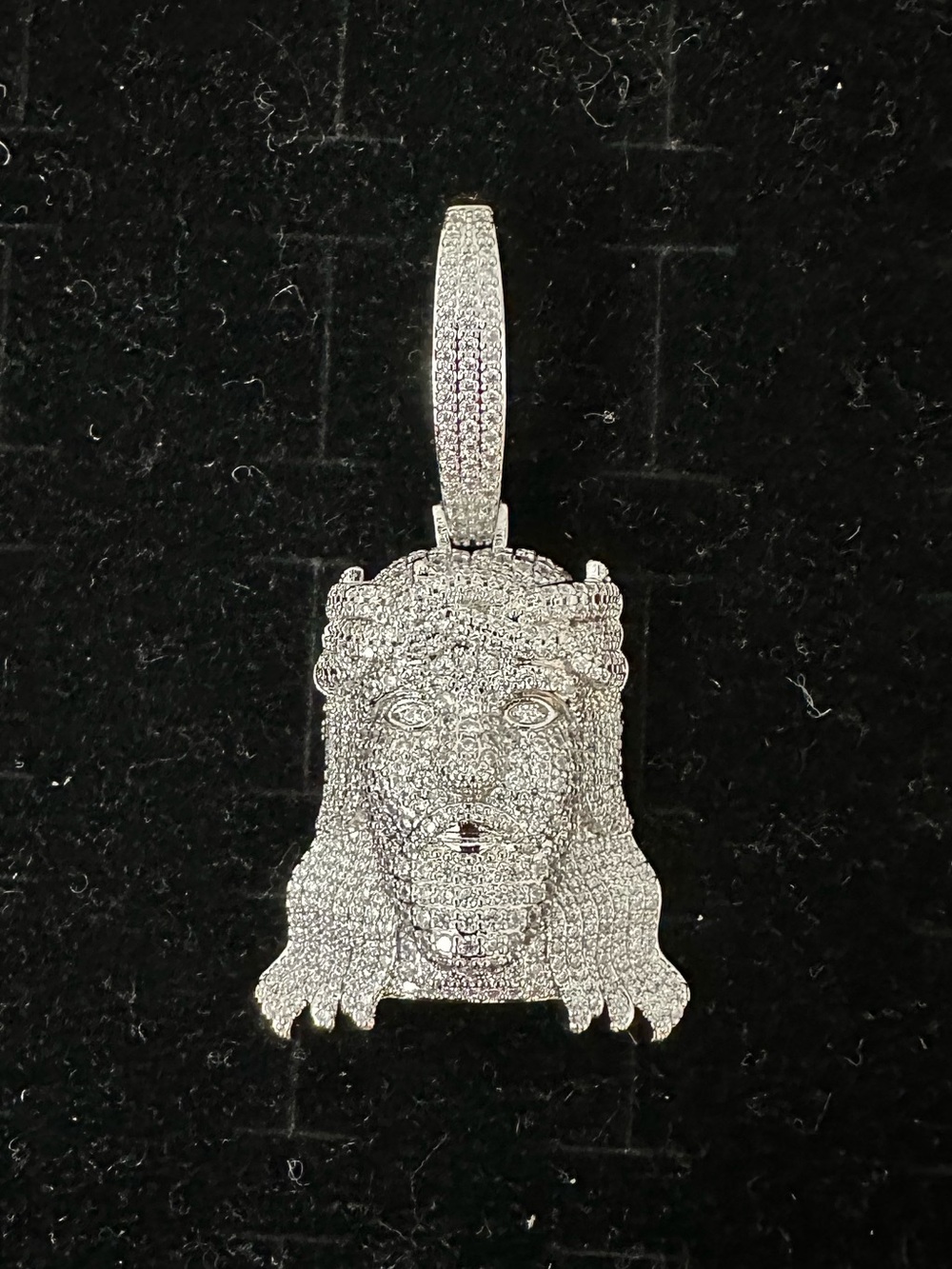 New Silver plated Crowned Jesus Head Pendant charm